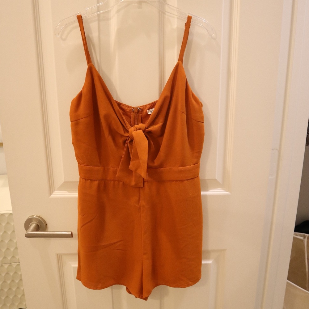 Burnt Orange Knot romper